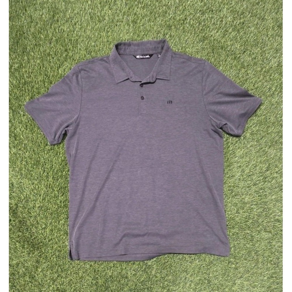 Travis Mathew Performance Stretch Golf Polo Shirt Mens XL Charcoal Heather - Picture 3 of 8